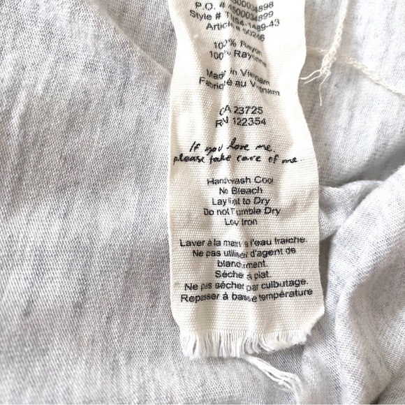 WILFRED XS Light Grey Open Back Crew Neck Long Sleeve Tee - Picture 9 of 12